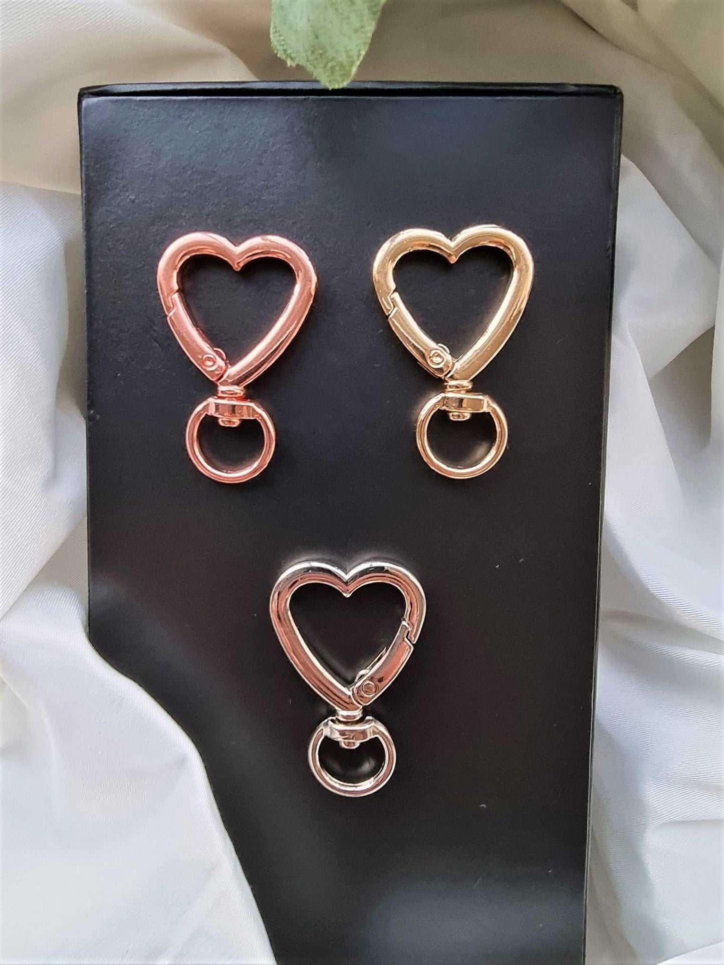 Heart Shaped Key Ring Clasps 3 Piece 27mmx40mm | Heart Key Ring Stardust Melbourne