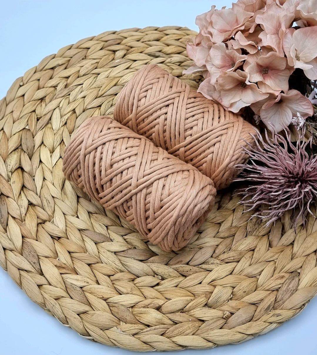 Brown Sugar - 3MM Single Strand Luxe Cotton Macrame String 250gr Stardust Melbourne