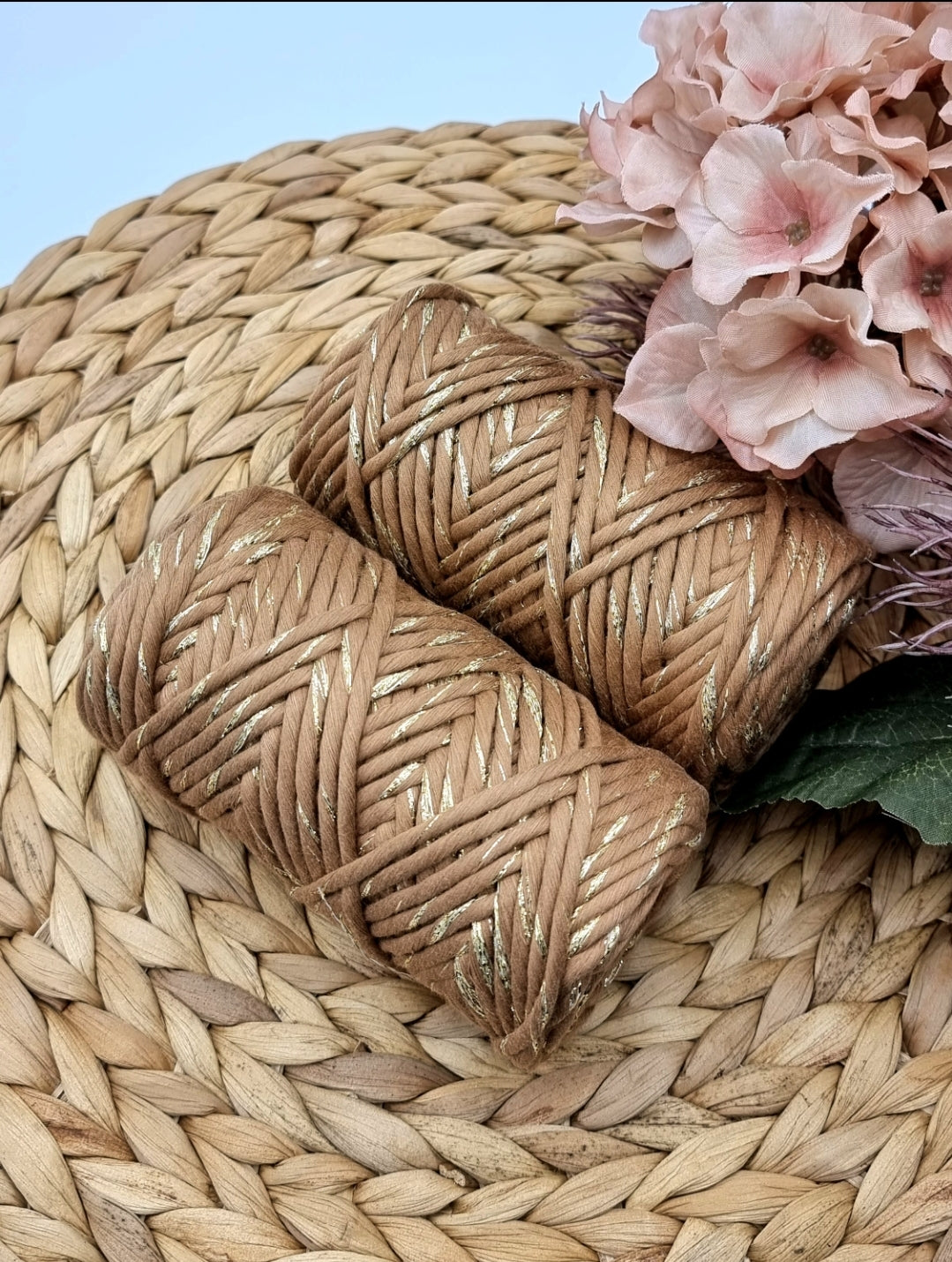 Gingerbread Brown Shiny Gold - 3MM Single Strand Luxe Cotton Cord 250gr Stardust Melbourne