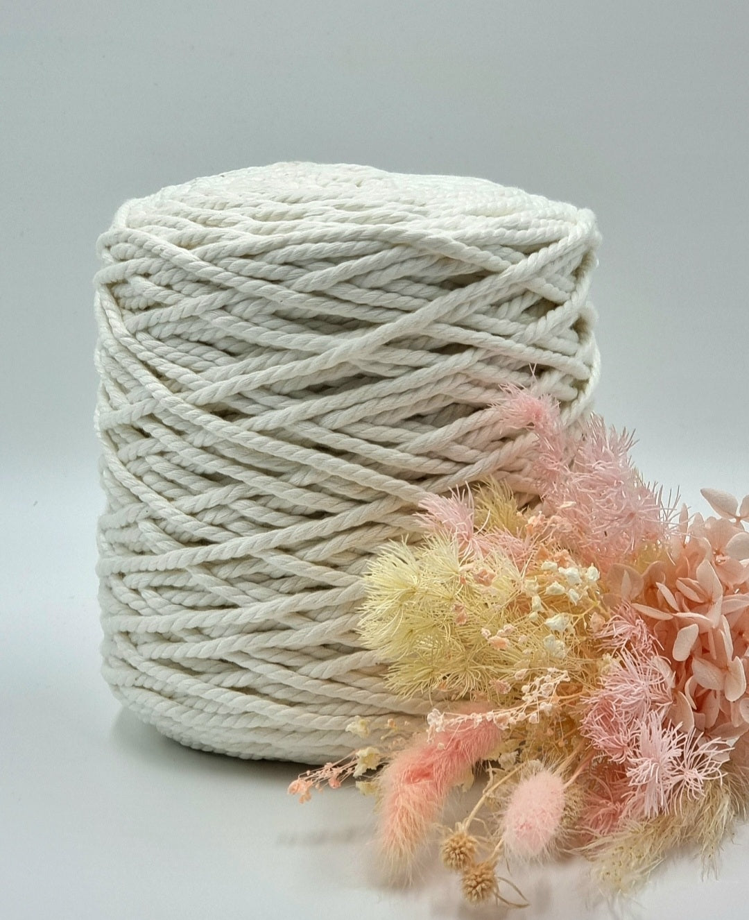 Snow White 3 Strand Macrame Cord - 3MM 3 Strand Luxe Cotton String 1KG Stardust Melbourne