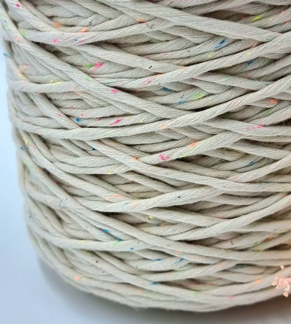 Rainbow Dust Macrame Cord - 3MM  Single Strand Luxe Cotton Rope 1KG Stardust Melbourne