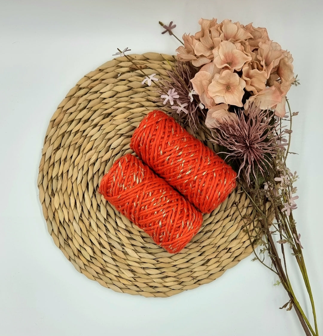 Shiny Gold Red - 3MM Single Strand Luxe Cotton String Stardust Melbourne
