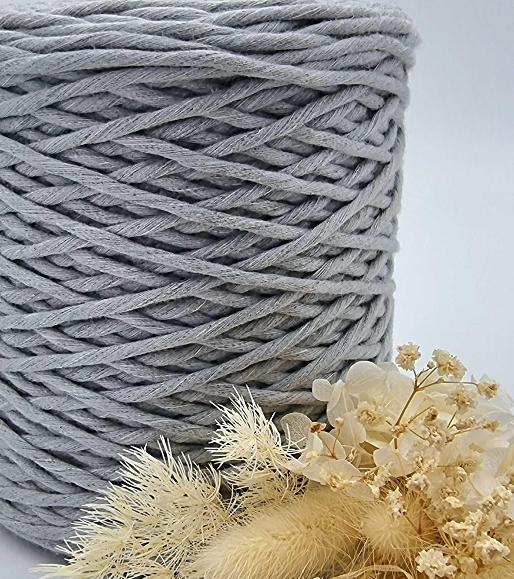 Cloud Grey - 3MM Single Strand Luxe Cotton Rope 1KG Stardust Melbourne
