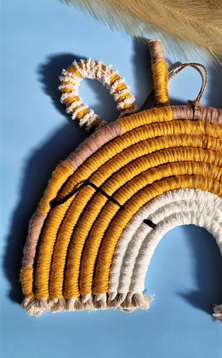 Giraffe Macrame Rainbow Decor | W:37cm L: 27cm | Handmade Gift - Stardust Melbourne