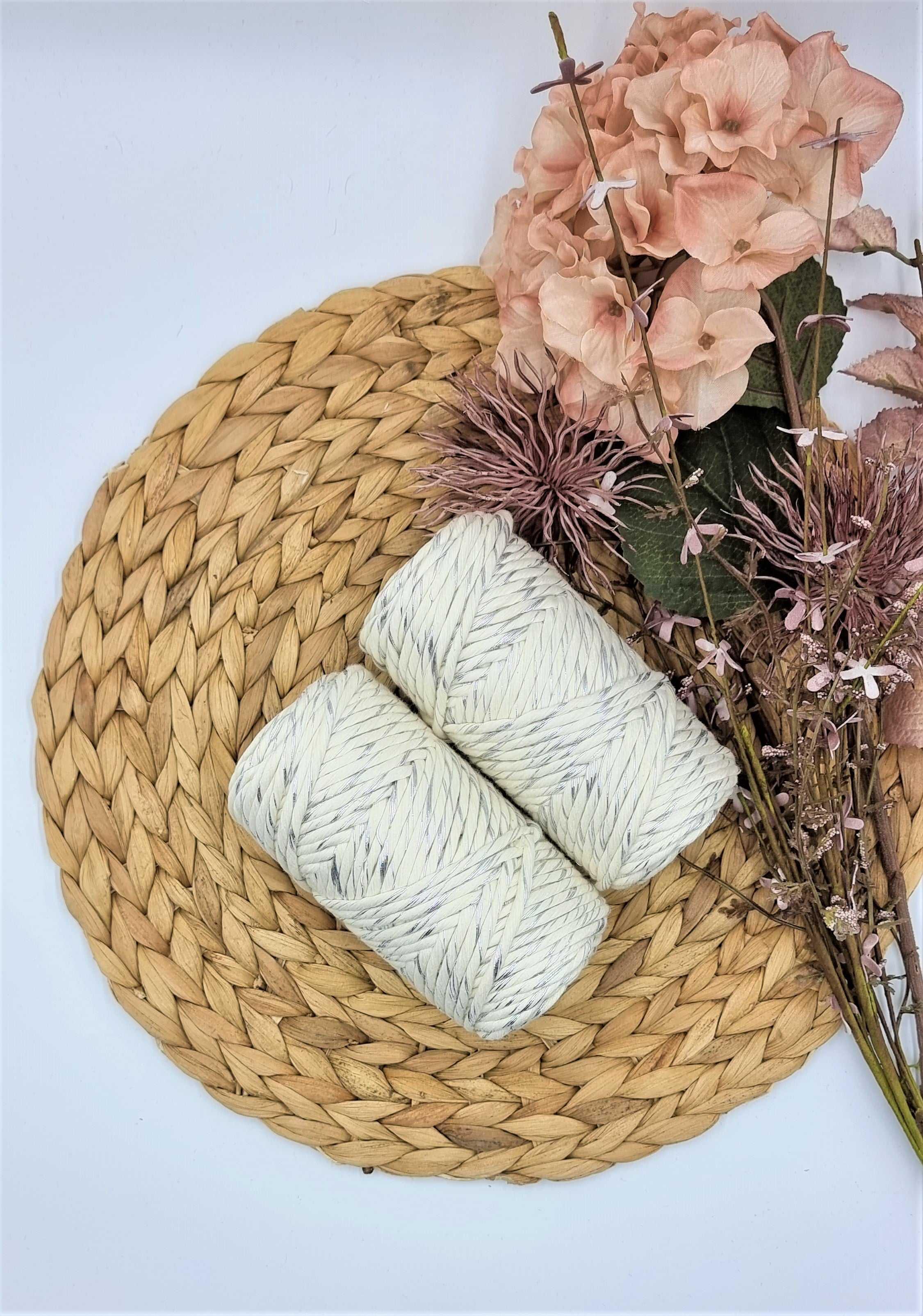 Shiny Silver Natural Macrame Cord 3MM Single Strand Stardust Melbourne