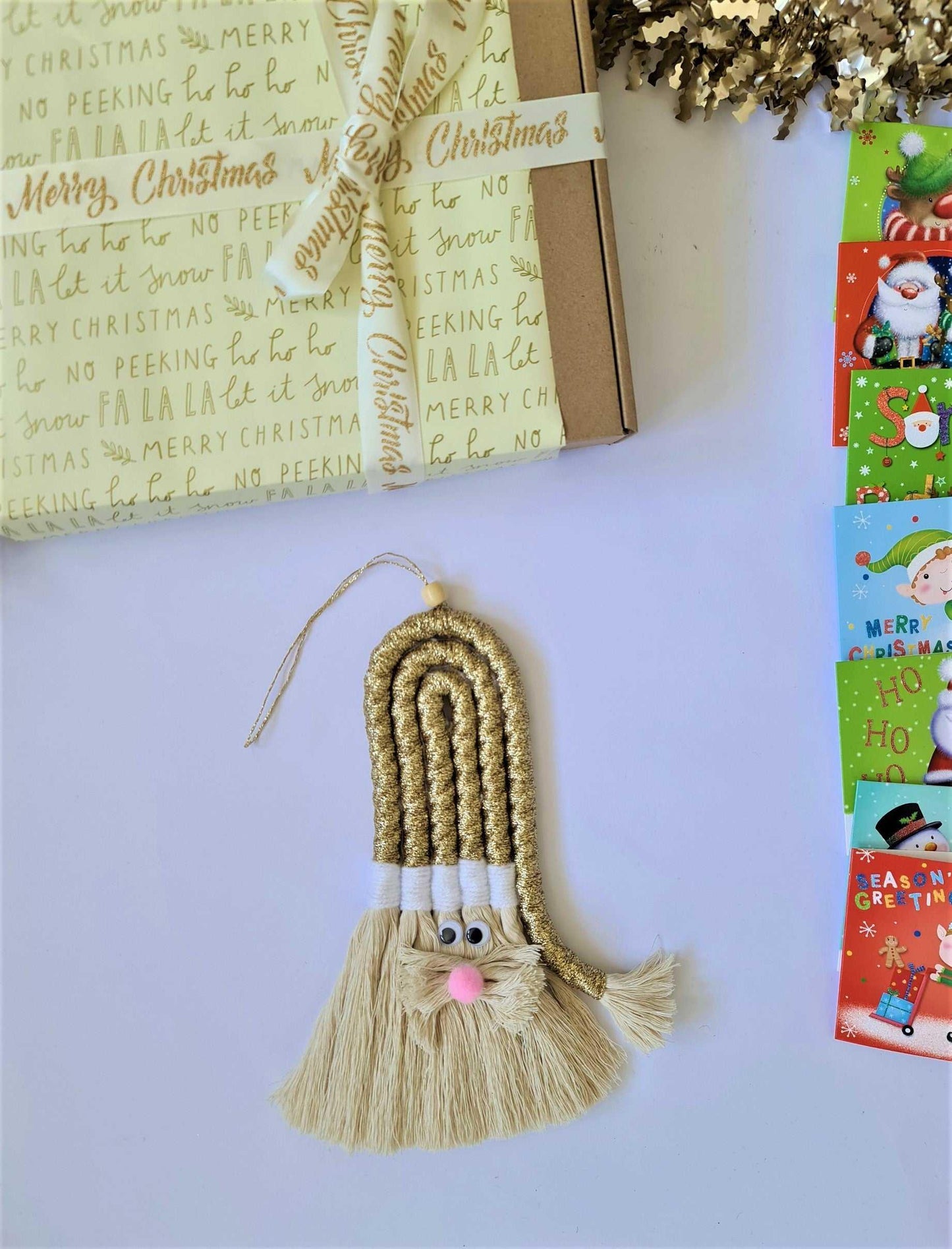 Macrame Golden Santa Clause | Christmas Design - Stardust Melbourne