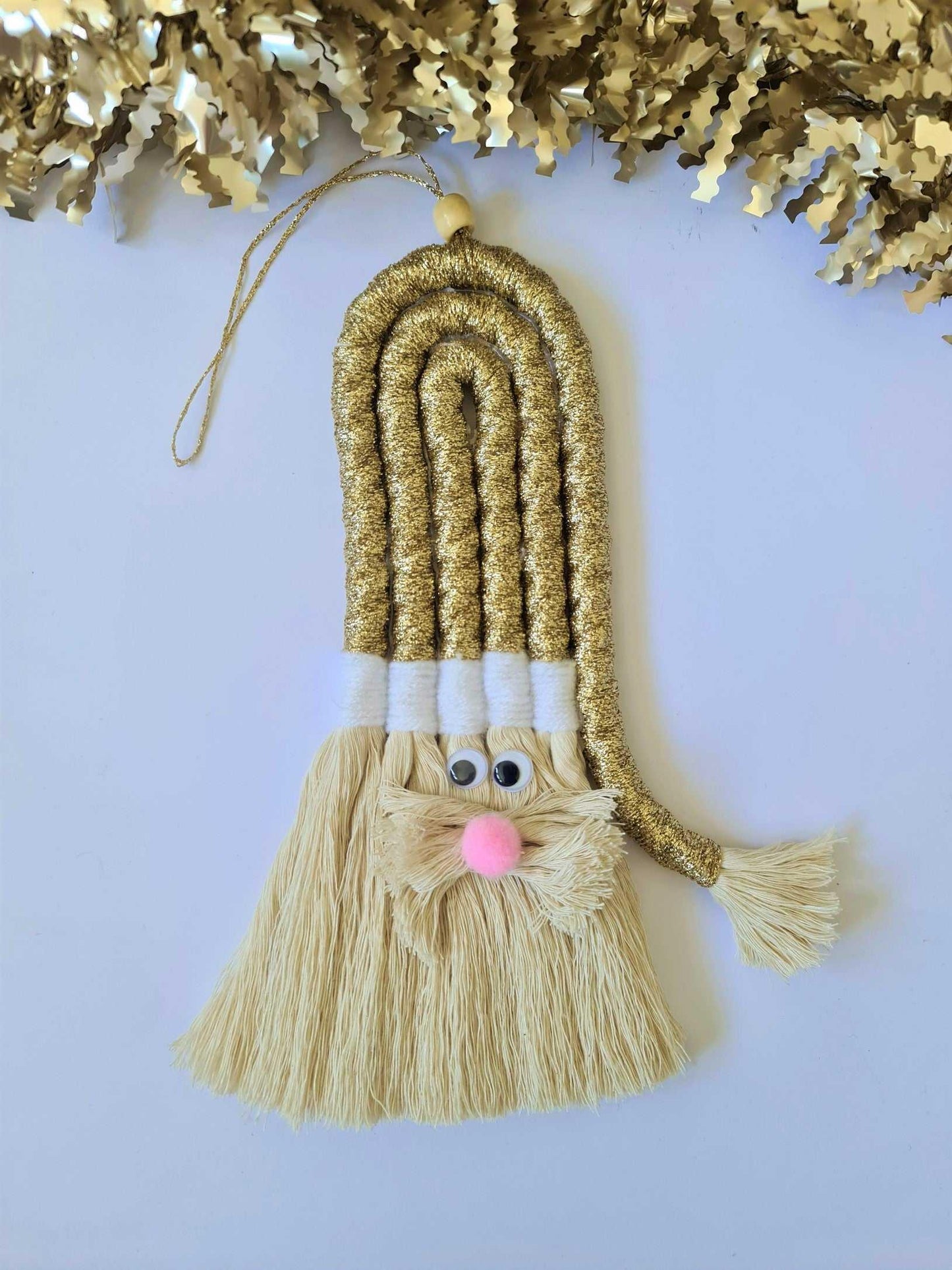 Macrame Golden Santa Clause | Christmas Design - Stardust Melbourne