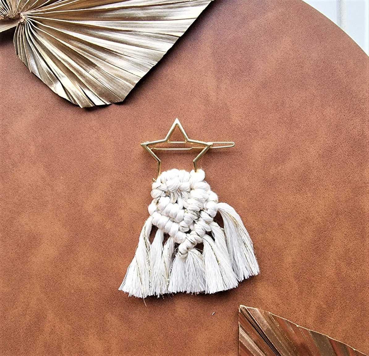 Macrame hair accessories Boho Star Macrame Hair Clip - Stardust Melbourne