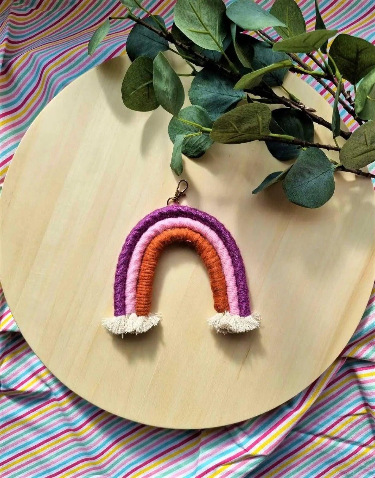 Macrame Keychain Macrame Rainbow key Chain | Bag Accessories - Stardust Melbourne