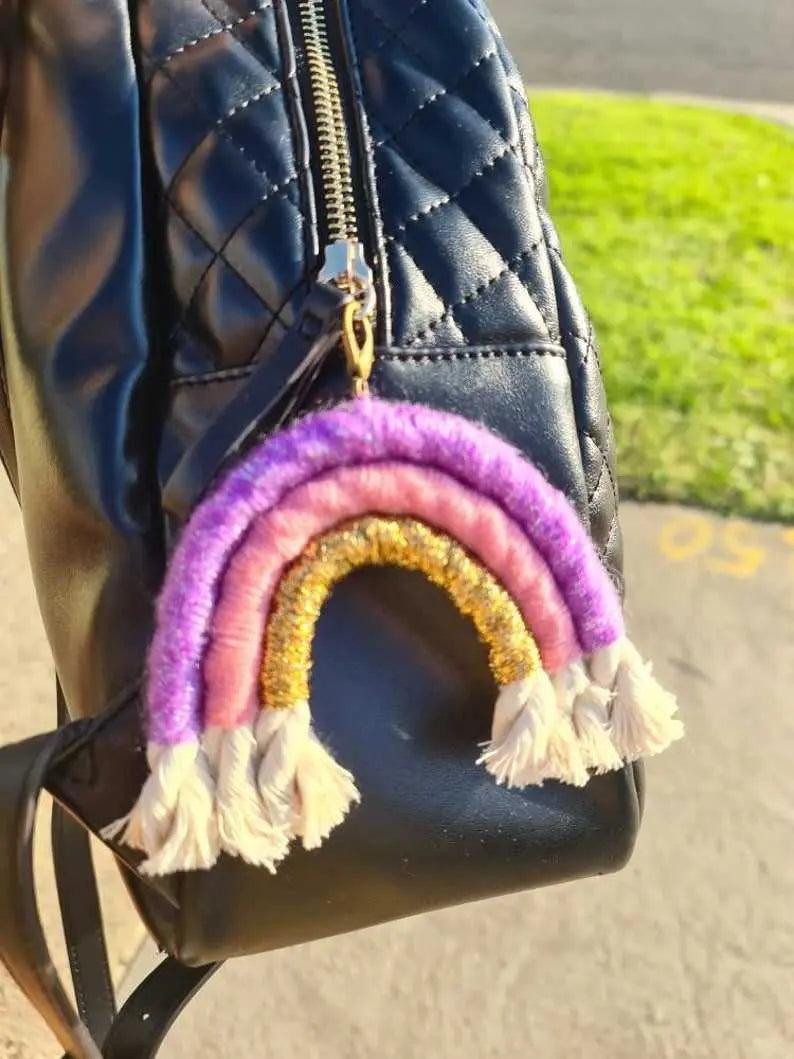 Macrame Keychain Macrame Rainbow key Chain | Bag Accessories - Stardust Melbourne