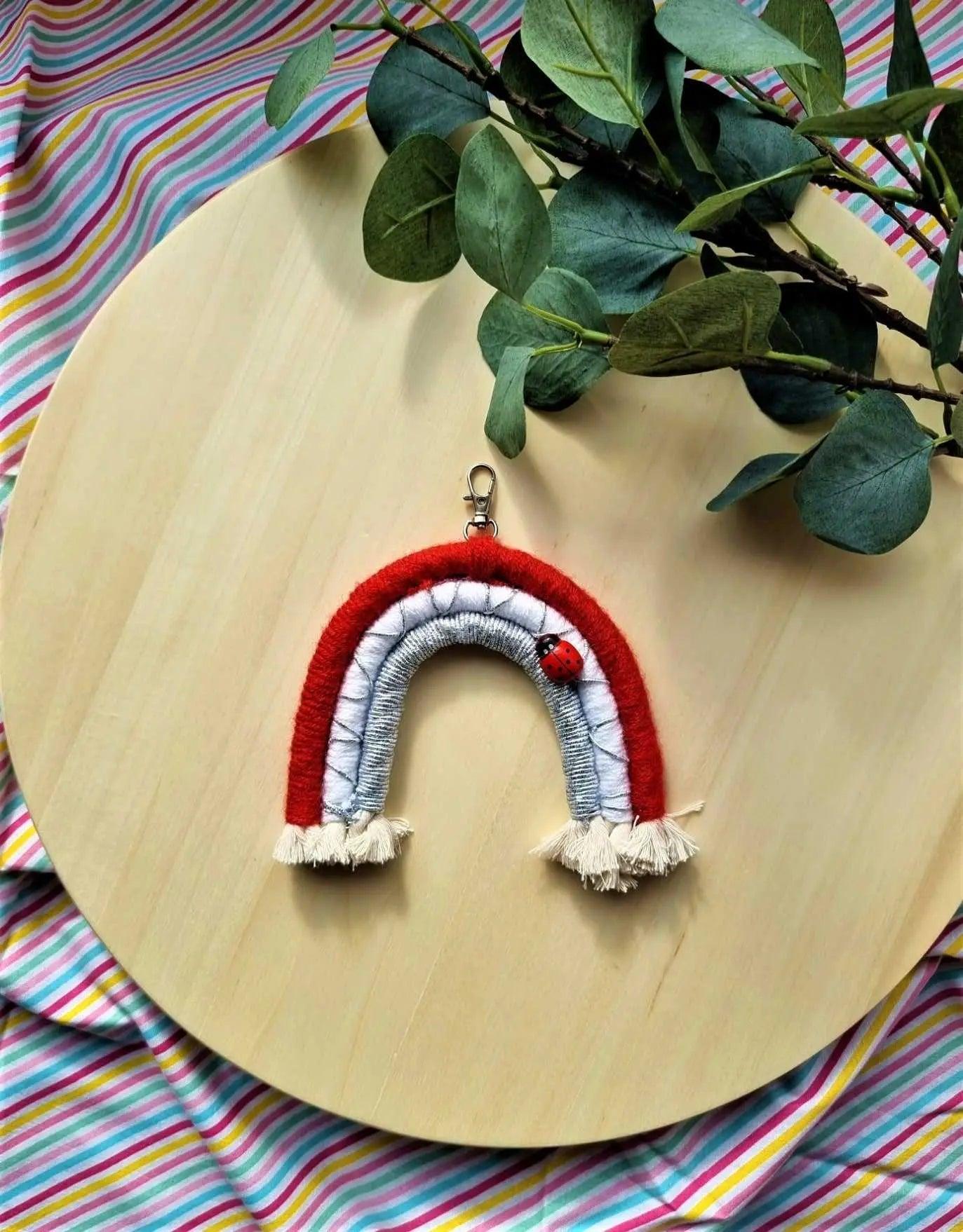 Macrame Keychain Macrame Rainbow key Chain | Bag Accessories - Stardust Melbourne