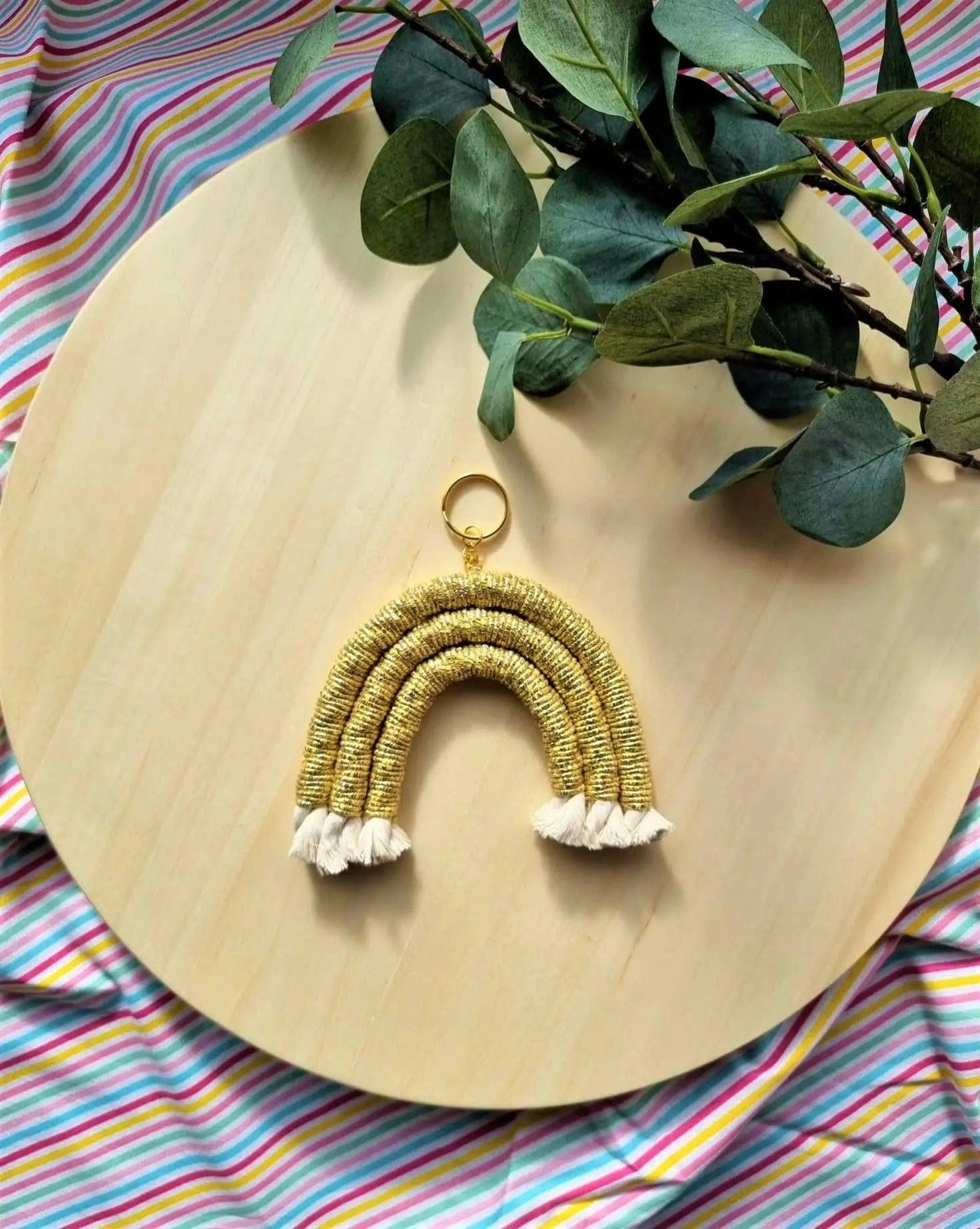 Macrame Keychain Macrame Rainbow key Chain | Bag Accessories - Stardust Melbourne