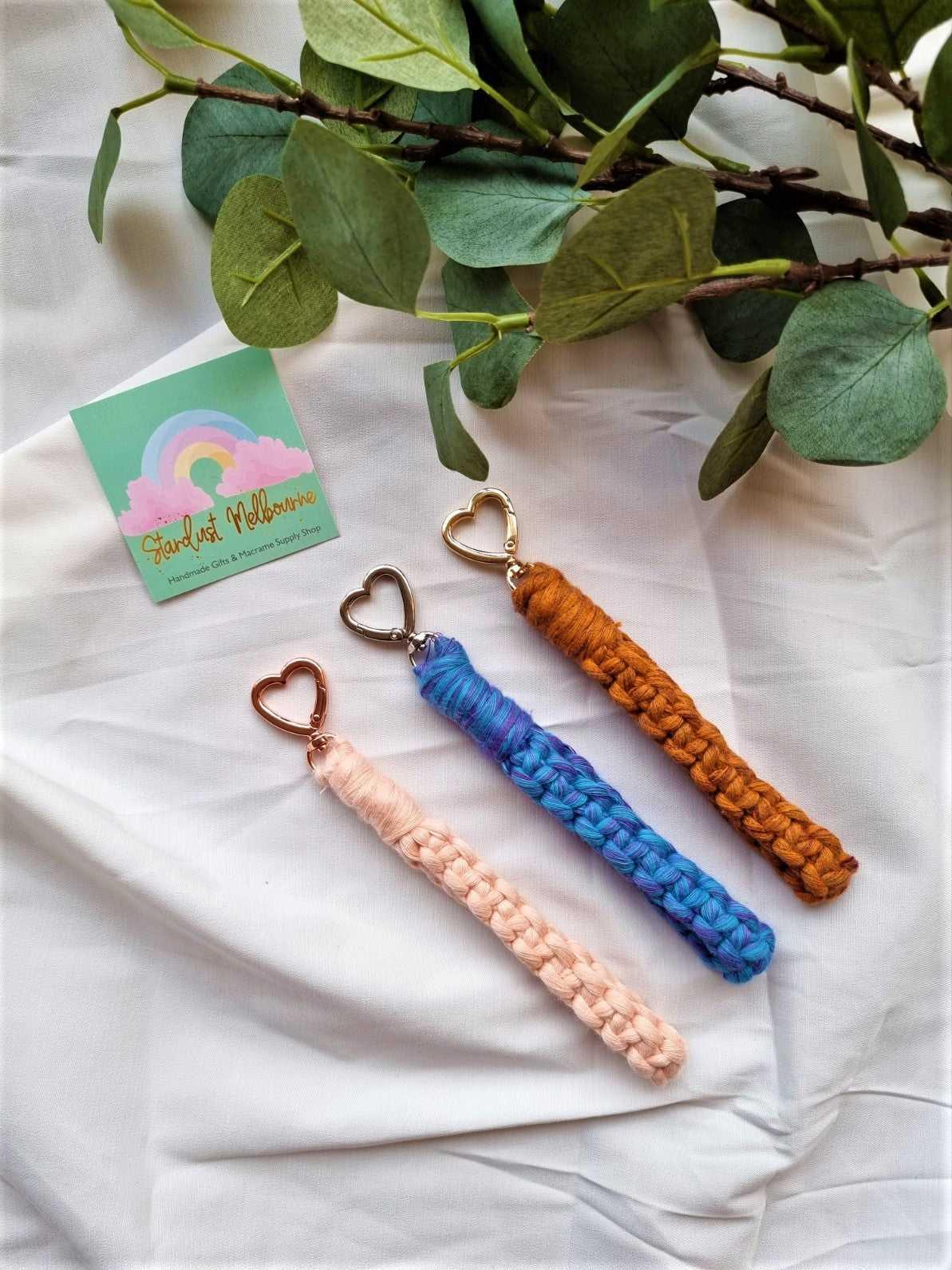 Macrame Keychain Wristlet | Key Holder | Gold, Silver, and Rose Gold - Stardust Melbourne