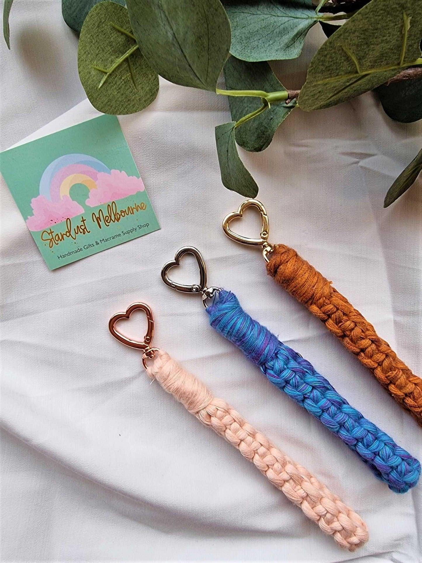 Macrame Keychain Wristlet | Key Holder | Gold, Silver, and Rose Gold - Stardust Melbourne