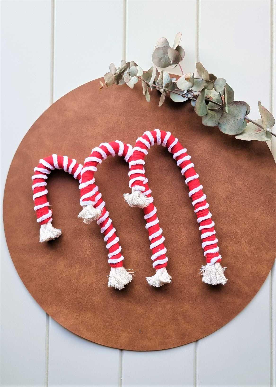 Macrame Ornaments Candy Cane | Macrame Ornaments - Stardust Melbourne
