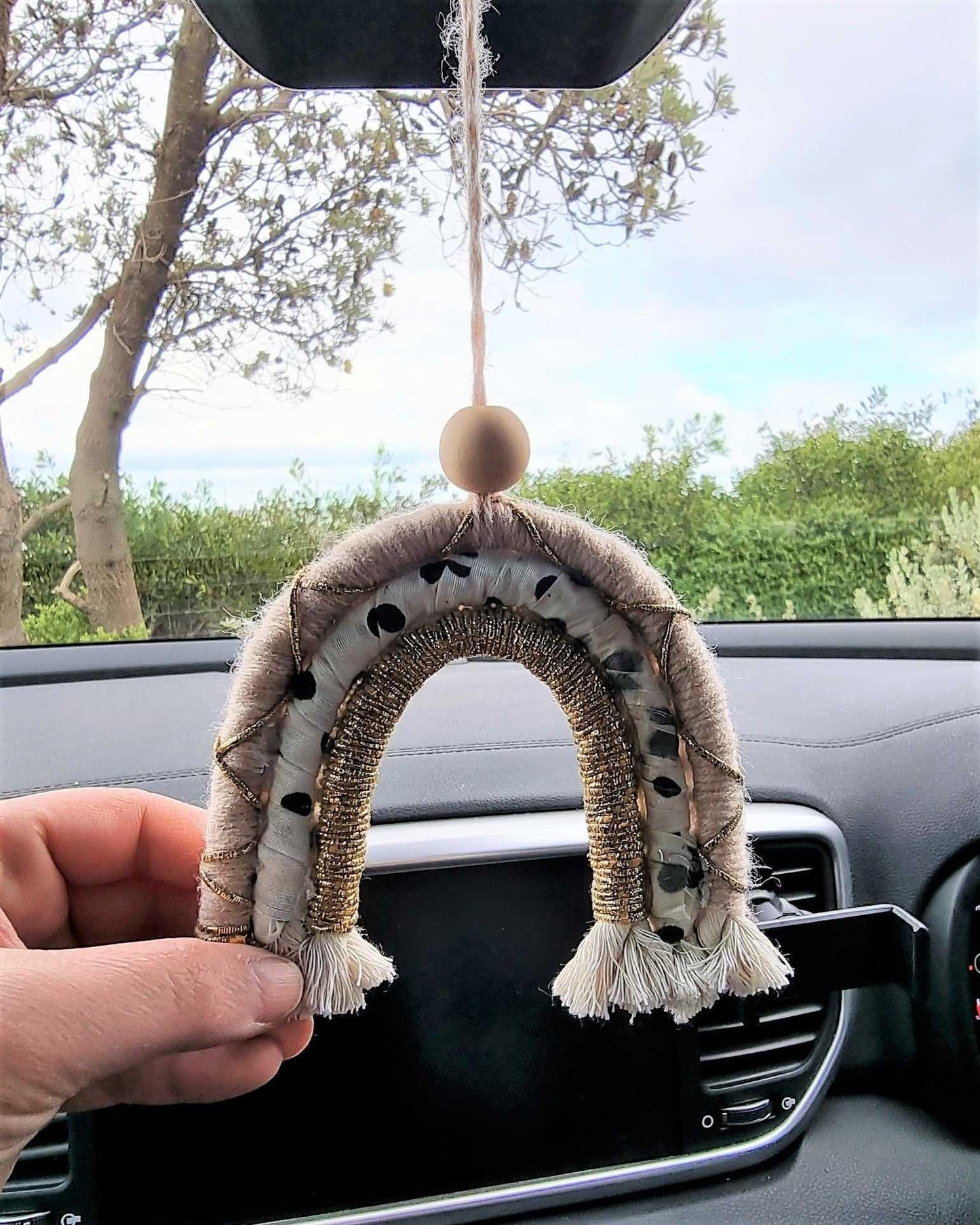 Macrame Rainbow Car Charm | Boho Accessories | 3 colours - Stardust Melbourne