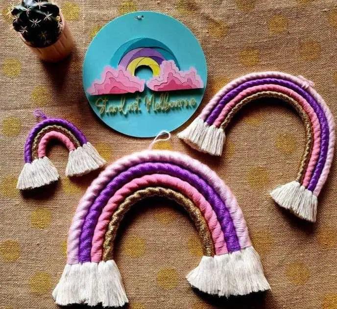 Macrame Rainbow Set | 1 Big 1 Medium 1 Small Macrame Rainbow - Stardust Melbourne