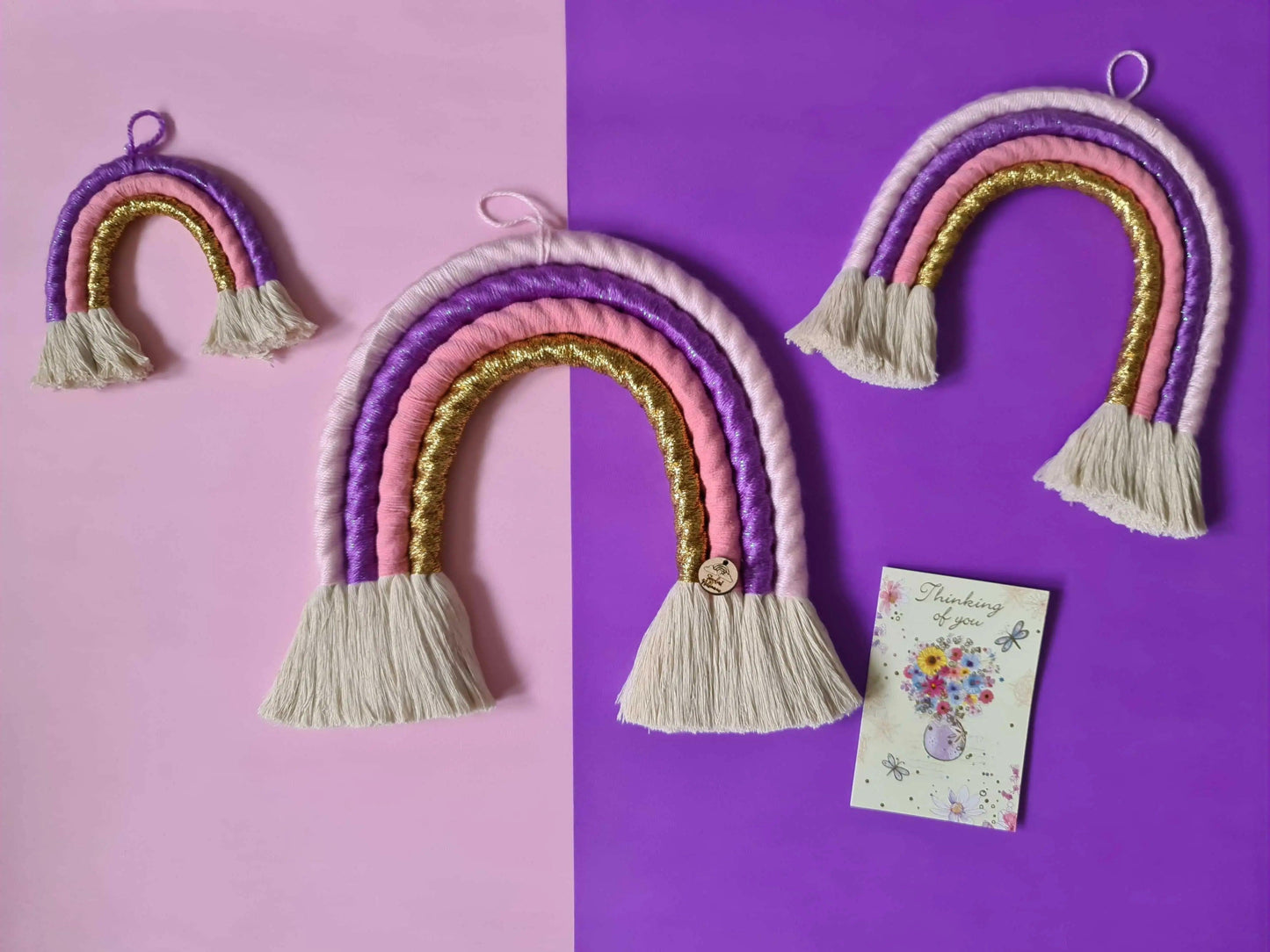 Macrame Rainbow Set | 1 Big 1 Medium 1 Small Macrame Rainbow - Stardust Melbourne