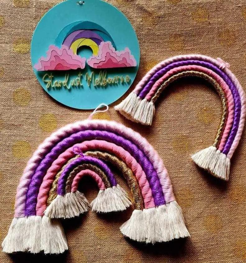 Macrame Rainbow Set | 1 Big 1 Medium 1 Small Macrame Rainbow - Stardust Melbourne