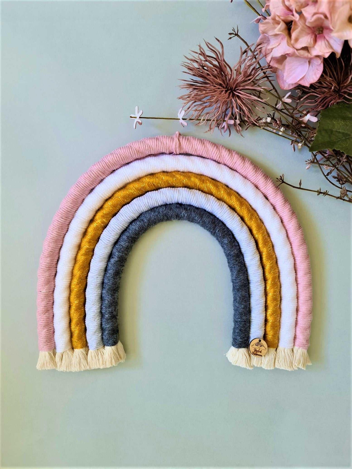 Mustard Pink Macrame Rainbow - Large - Stardust Melbourne