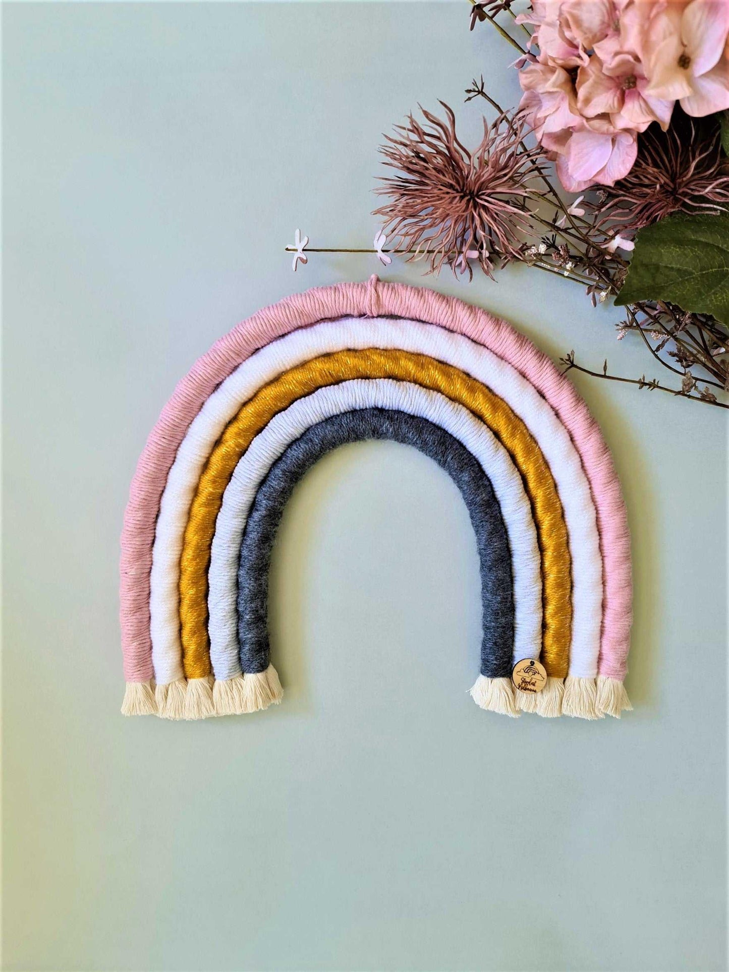 Mustard Pink Macrame Rainbow - Large - Stardust Melbourne