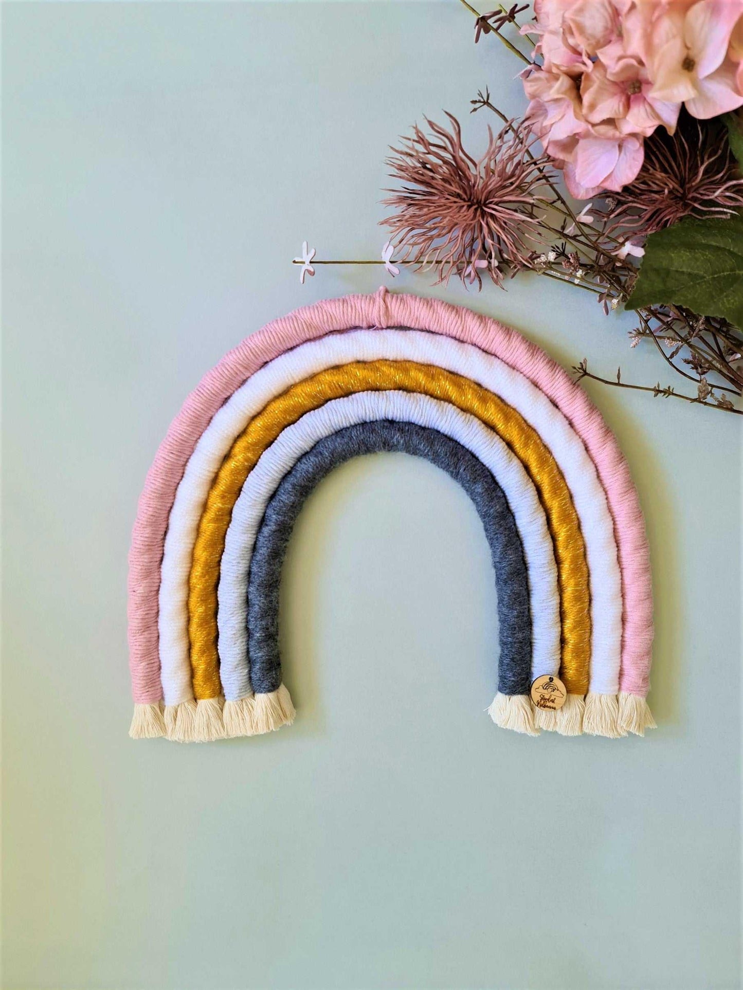 Mustard Pink Macrame Rainbow - Large - Stardust Melbourne