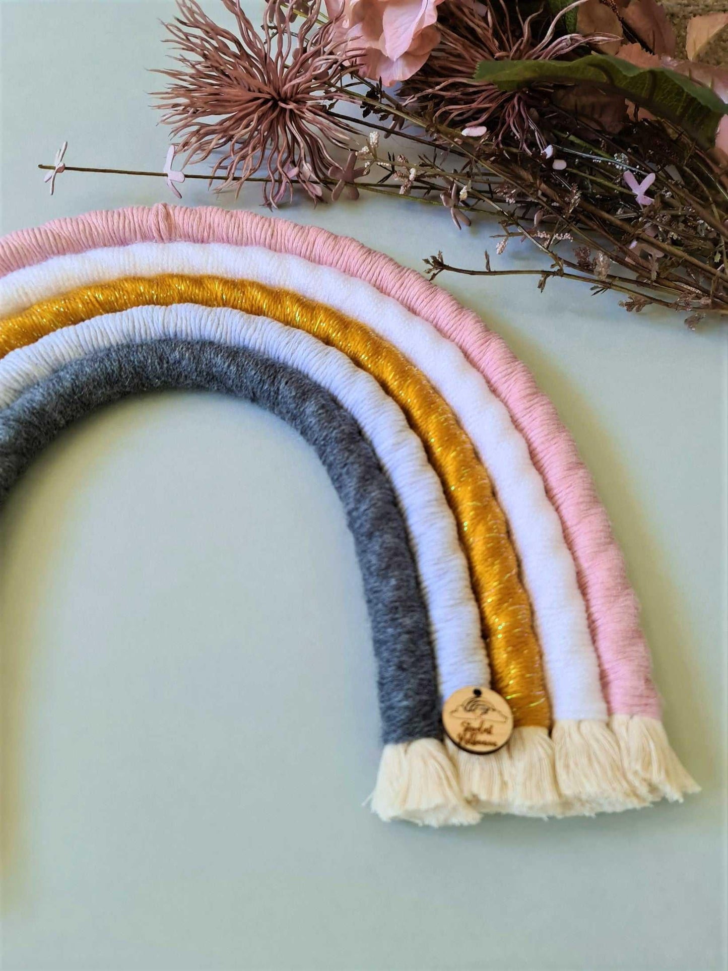 Mustard Pink Macrame Rainbow - Large - Stardust Melbourne