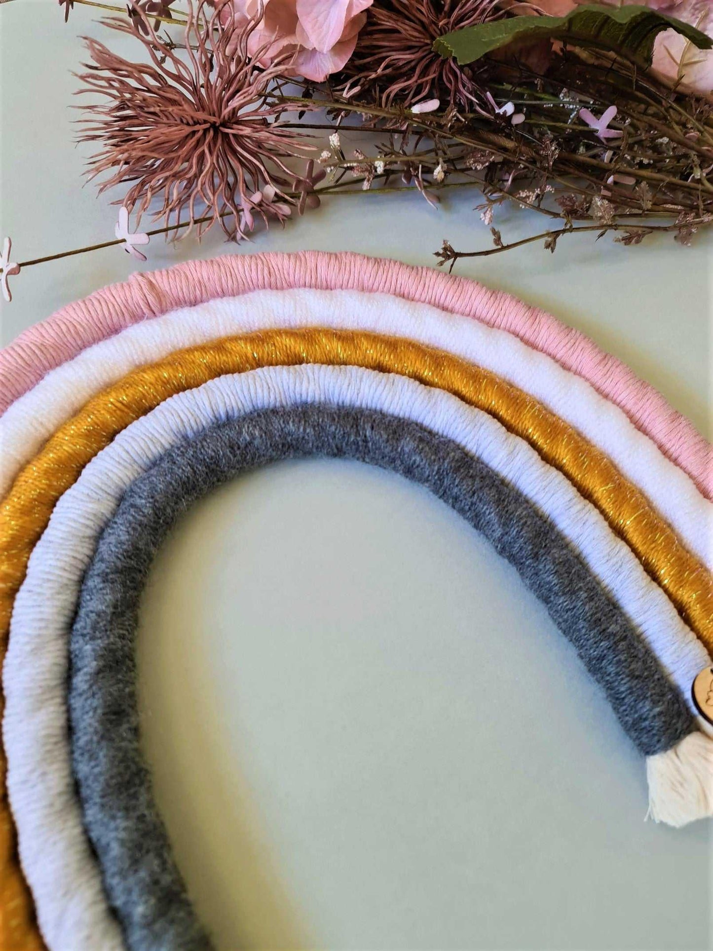 Mustard Pink Macrame Rainbow - Large - Stardust Melbourne