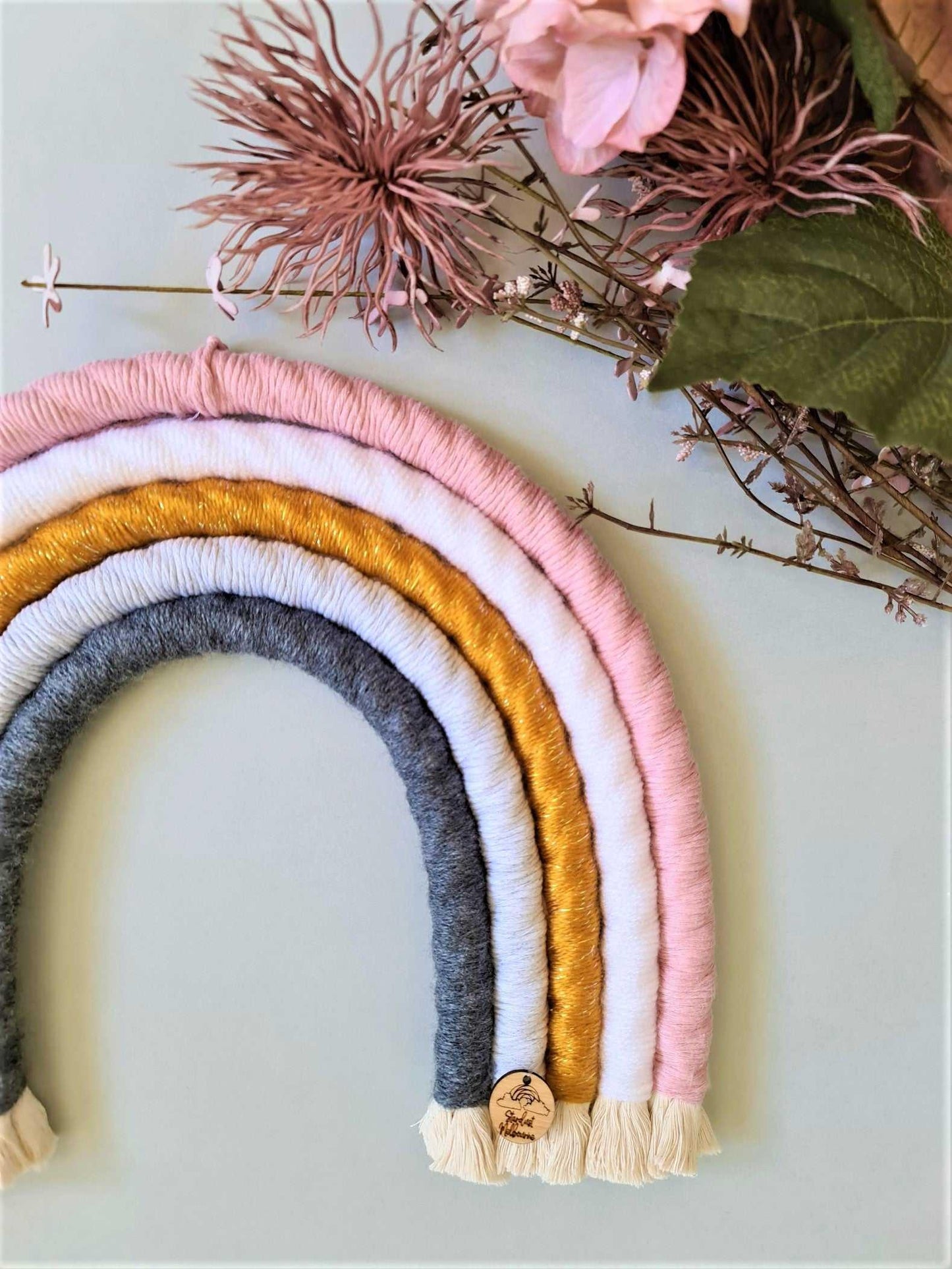Mustard Pink Macrame Rainbow - Large - Stardust Melbourne