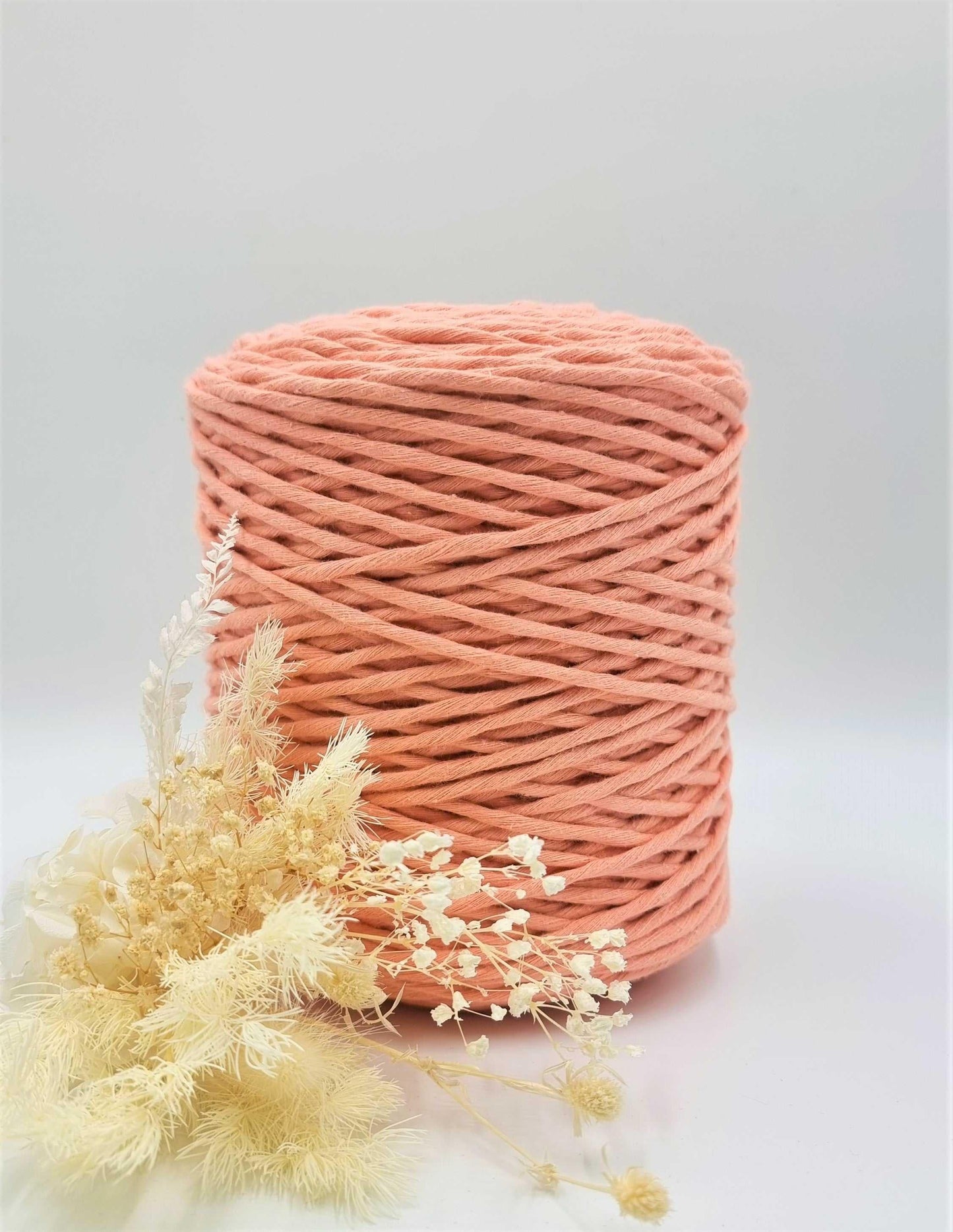Peach Macrame Cord - 3MM Single Strand Luxe Cotton String 1KG Stardust Melbourne