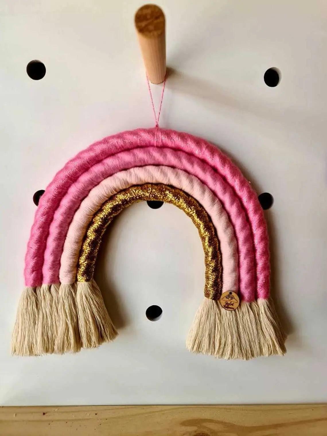 Rainbow Macrame Wall Hanging Sugar Candy Pink - Large - Stardust Melbourne