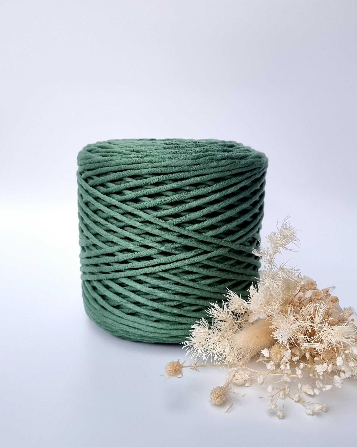 Emerald Green Macrame Cord - 3MM Single Strand Luxe Cotton String 1KG Stardust Melbourne