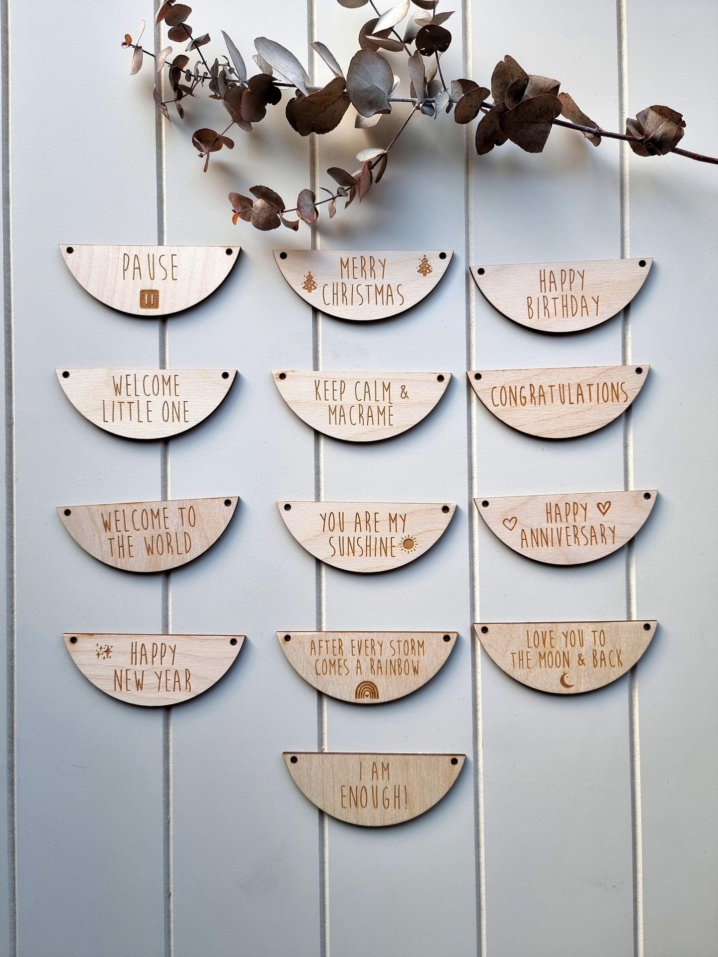 Wood Signs For Macrame Wall Hangers | Holes are 3mm Stardust Melbourne