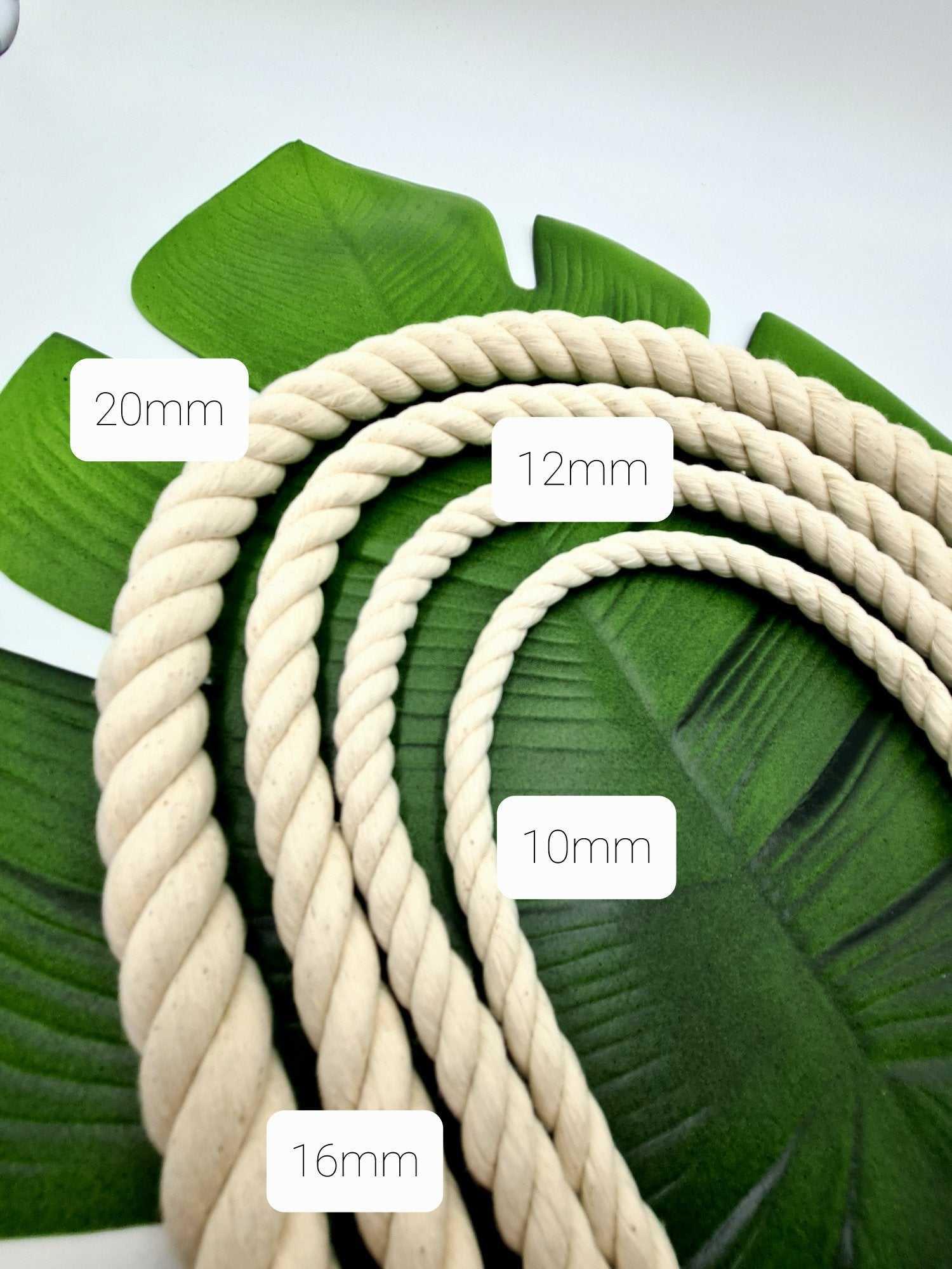 16mm Macrame Rope Macrame Natural Cotton Rope |  3 ply Twisted Rope Stardust Melbourne