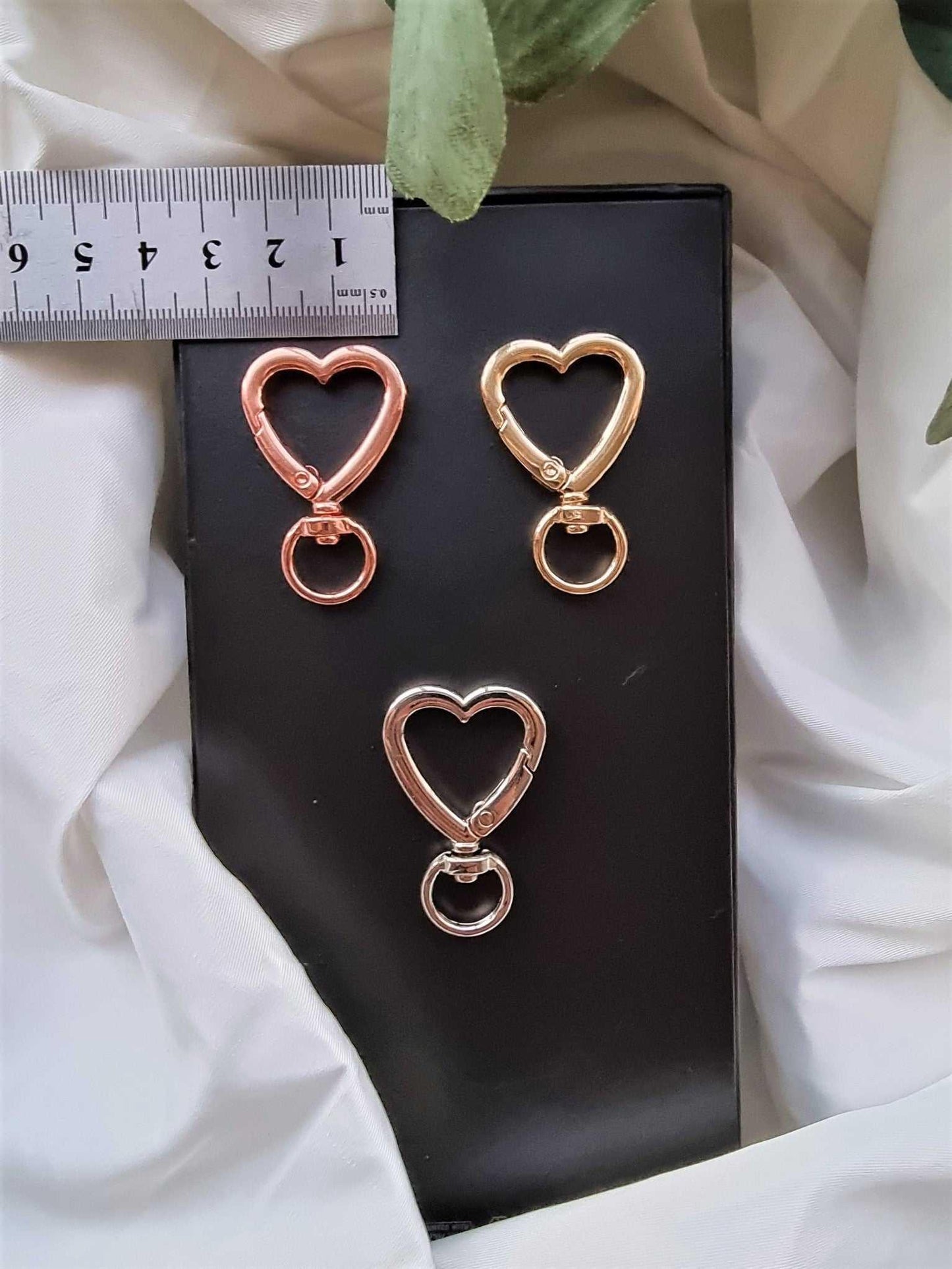 Heart Shaped Key Ring Clasps 3 Piece 27mmx40mm | Heart Key Ring Stardust Melbourne