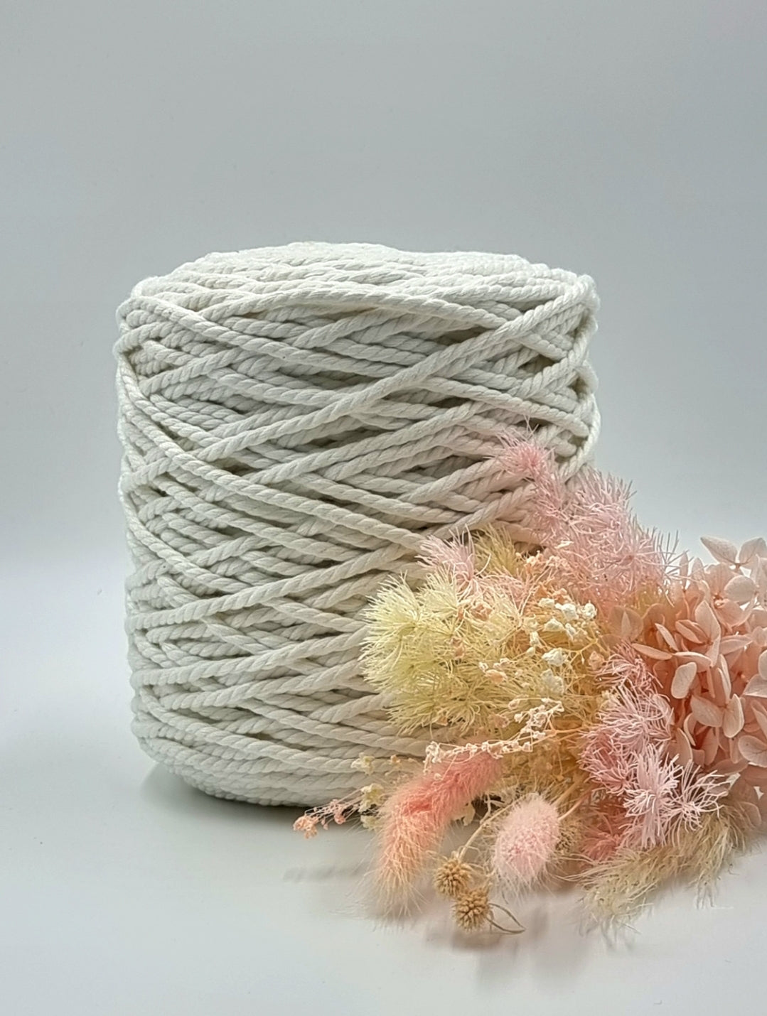 Snow White 3 Strand Macrame Cord - 3MM 3 Strand Luxe Cotton String 1KG Stardust Melbourne