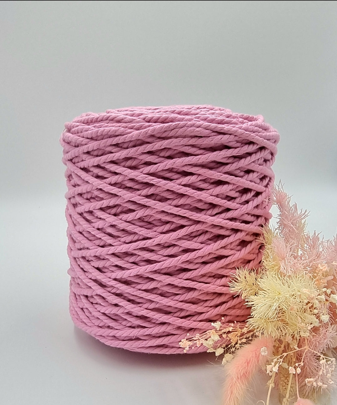 Candy Pink 3 Strand Macrame Cord - 3MM 3 Strand Luxe Cotton String 1KG Stardust Melbourne
