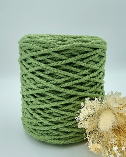 Spring Green 3 Strand Macrame Cord - 3MM 3 Strand Luxe Cotton String 1KG Stardust Melbourne
