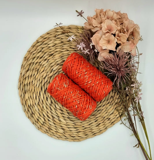 Shiny Gold Red - 3MM  Single Strand Luxe Cotton String Stardust Melbourne