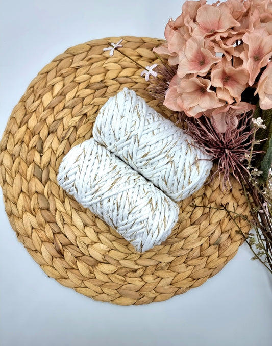 Snow White Shiny Gold- 3MM  Single Strand Luxe Cotton String Stardust Melbourne