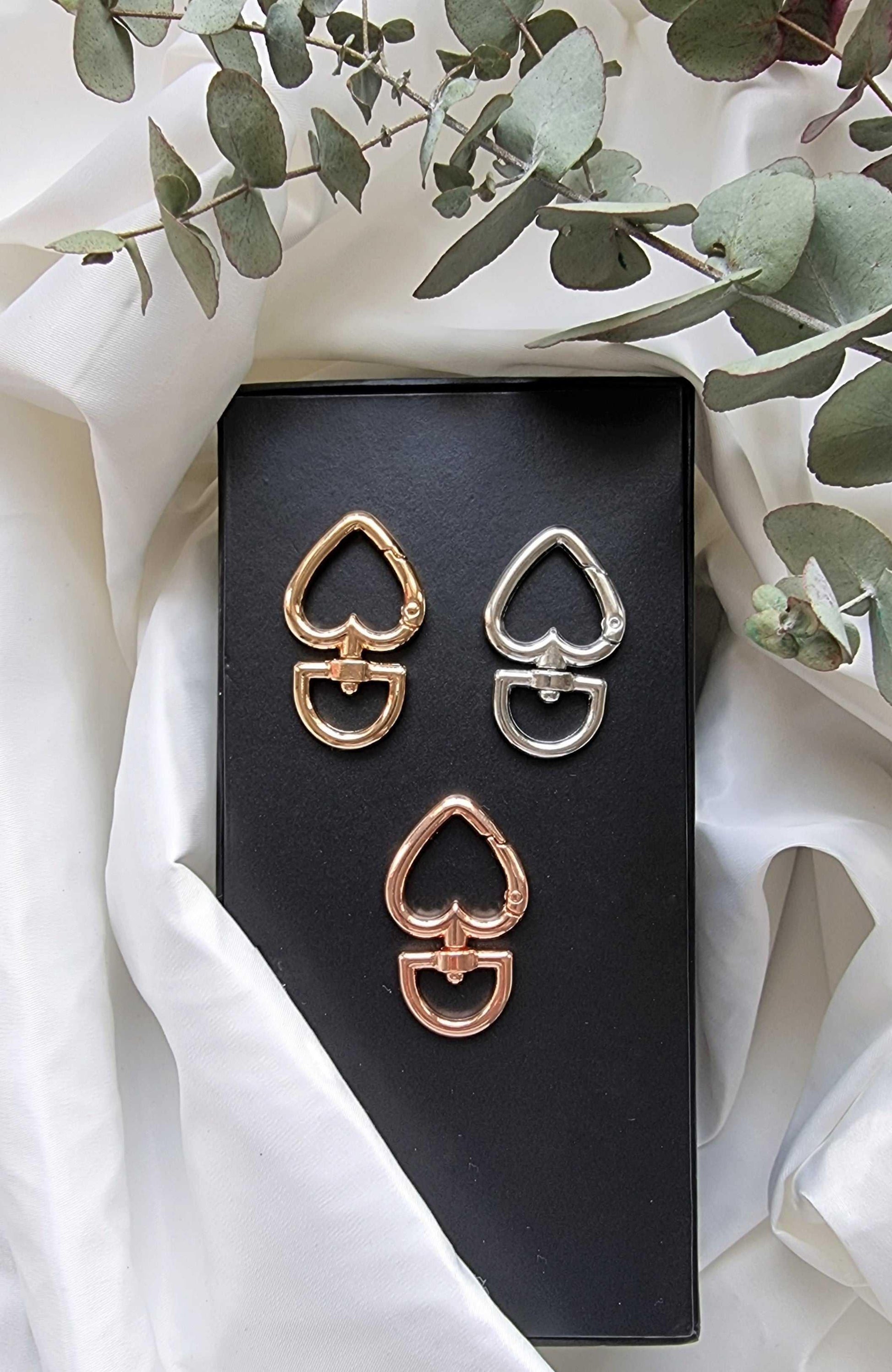 Heart Shaped Key Ring Clasps 3 Piece 27mmx45mm | Large Bottom Stardust Melbourne