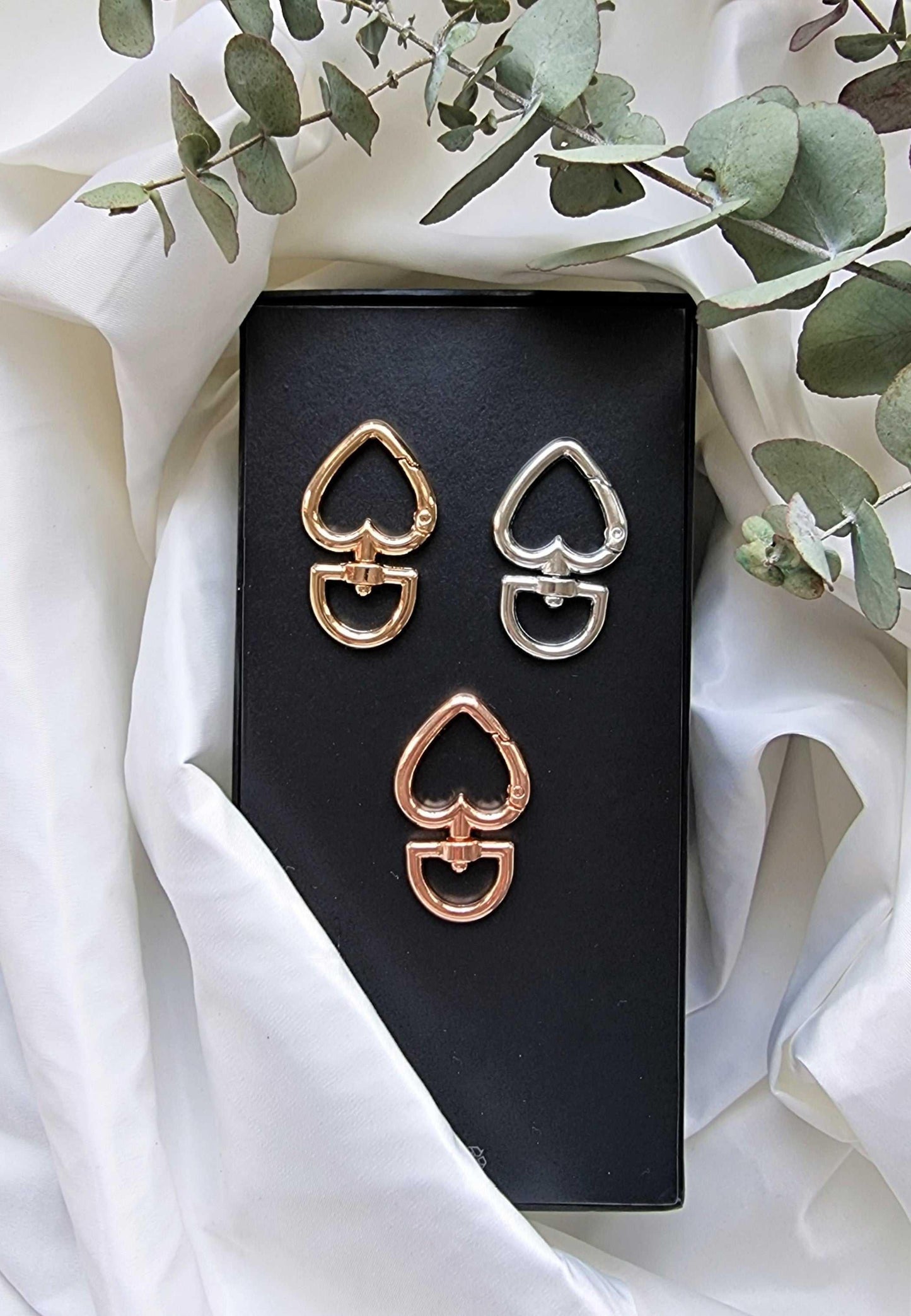 Heart Shaped Key Ring Clasps 3 Piece 27mmx45mm | Large Bottom Stardust Melbourne