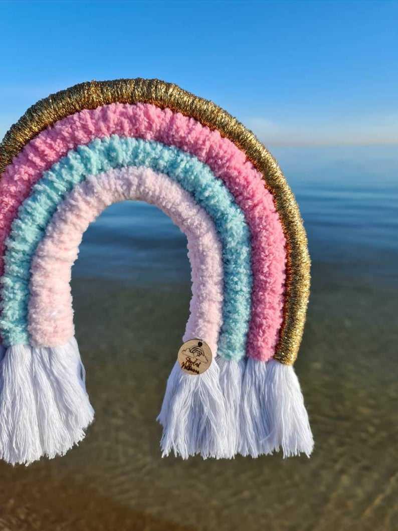Large Rainbow Macrame Wall Hanging Rainbow Decoration -Large - Stardust Melbourne