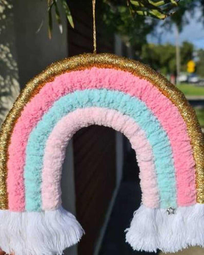 Large Rainbow Macrame Wall Hanging Rainbow Decoration -Large - Stardust Melbourne