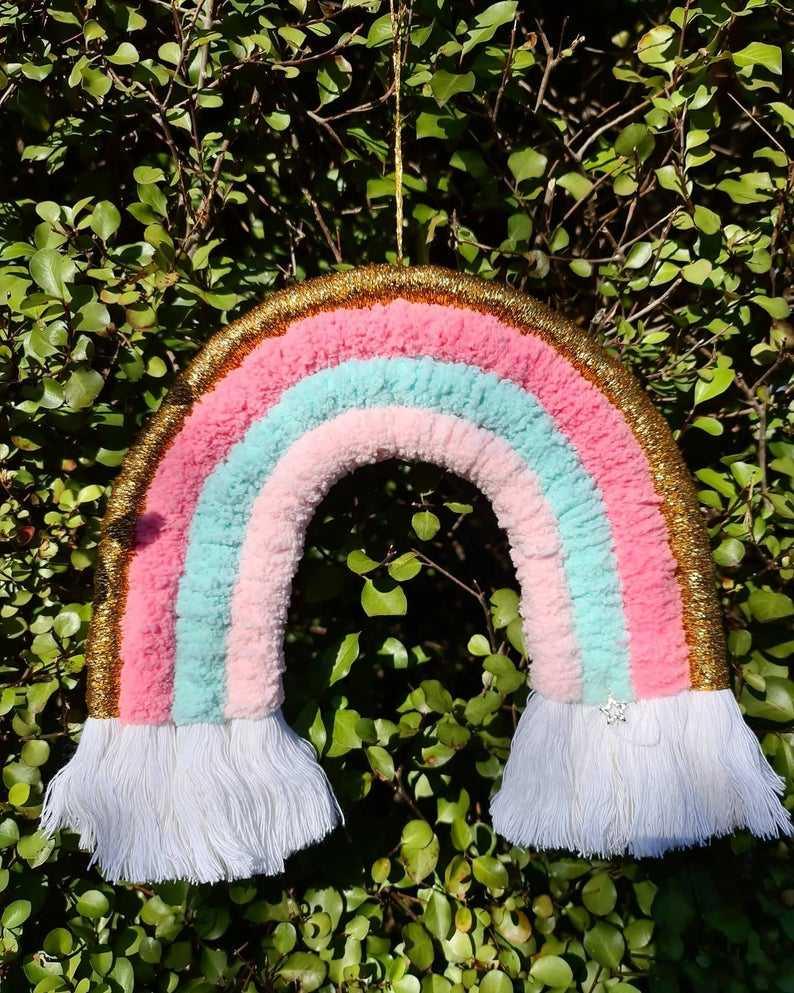 Large Rainbow Macrame Wall Hanging Rainbow Decoration -Large - Stardust Melbourne
