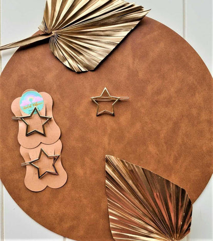 Macrame Hair Clip Frame | Star | Gold Stardust Melbourne