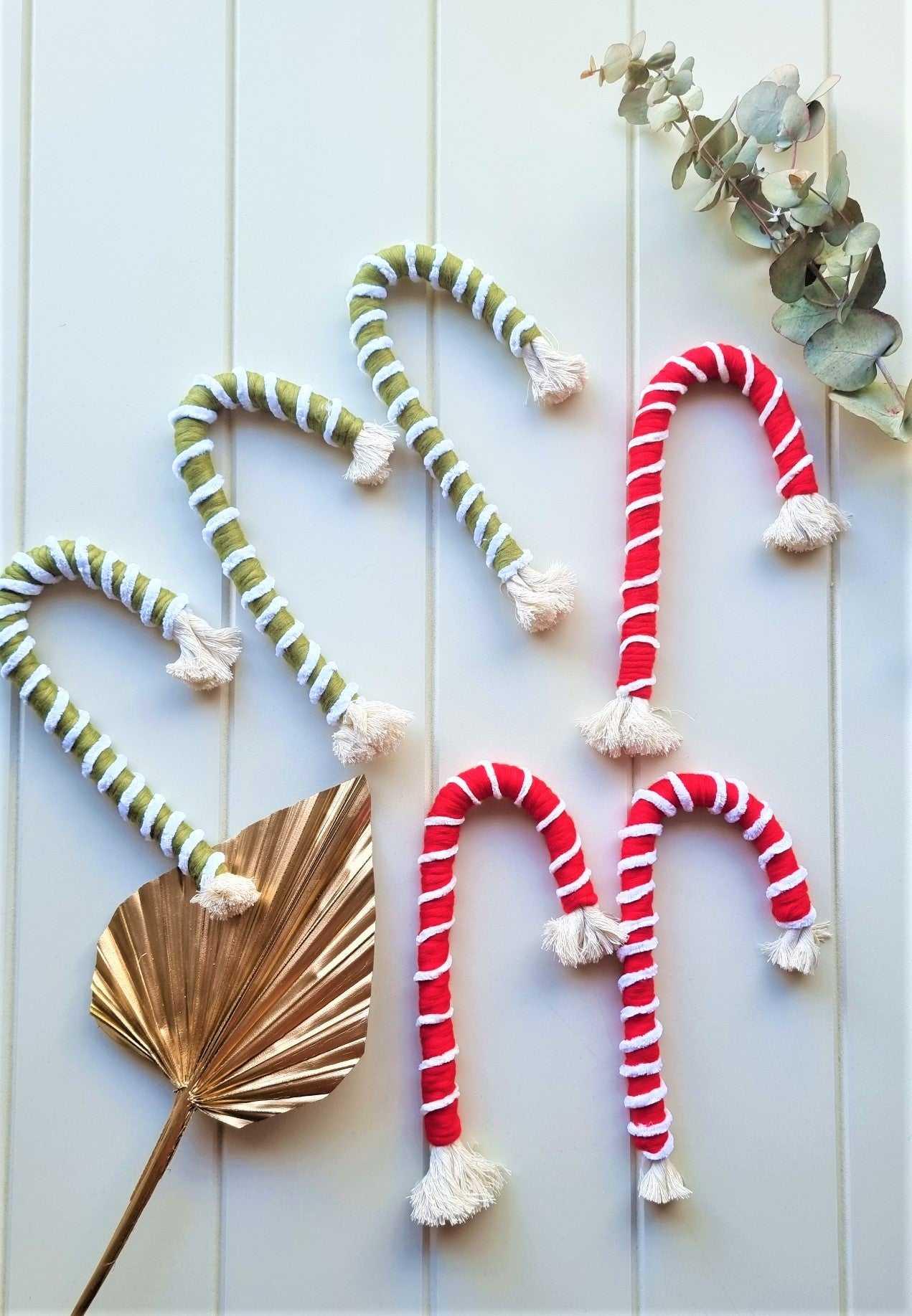 Macrame Ornaments Candy Cane | Macrame Ornaments - Stardust Melbourne