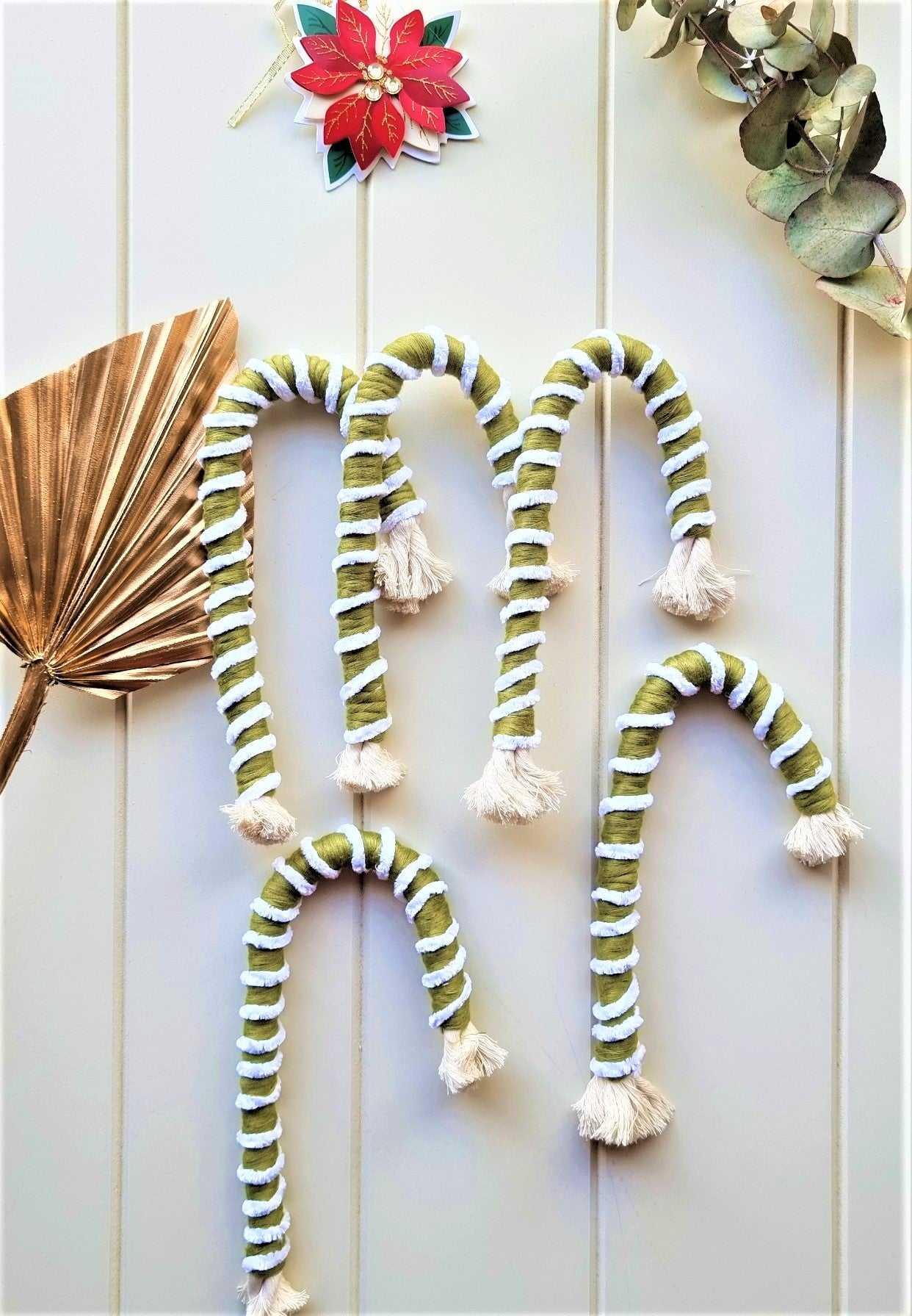 Macrame Ornaments Candy Cane | Macrame Ornaments - Stardust Melbourne