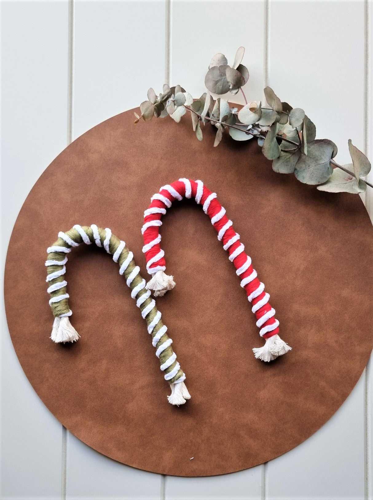 Macrame Ornaments Candy Cane | Macrame Ornaments - Stardust Melbourne