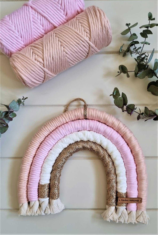 Macrame Rainbow Love Natural | Handmade Rainbow | 100% cotton - Stardust Melbourne